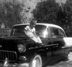 Wayne on Helen's old Chevy